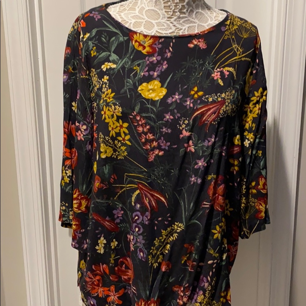 H&M Floral Quarter Sleeve Blouse